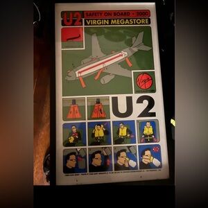 Vintage U2 Safety On Board promotional poster from the year 2000.